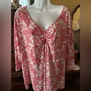 NWOT Covington Sport Size 20-22W Women’s Paisley Pullover Blouse 52” Bust 27” L